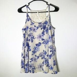 Floral sage spaghetti strap